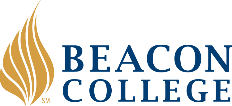 A black and blue logo for the beach college.